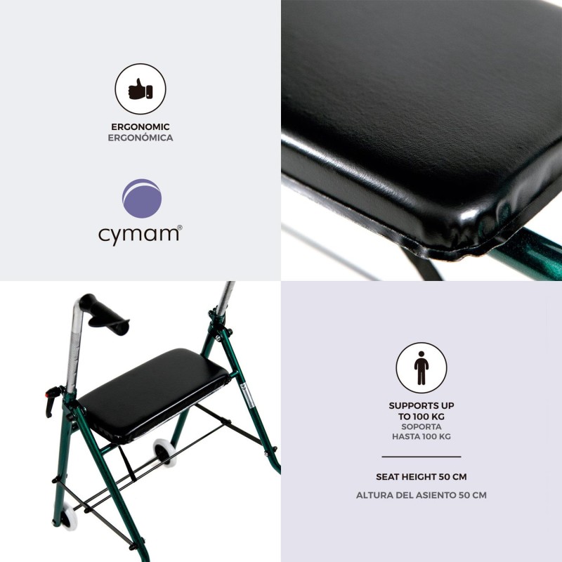 Europodexcymam-andador cymam de acero con asiento modelo OSCOS.