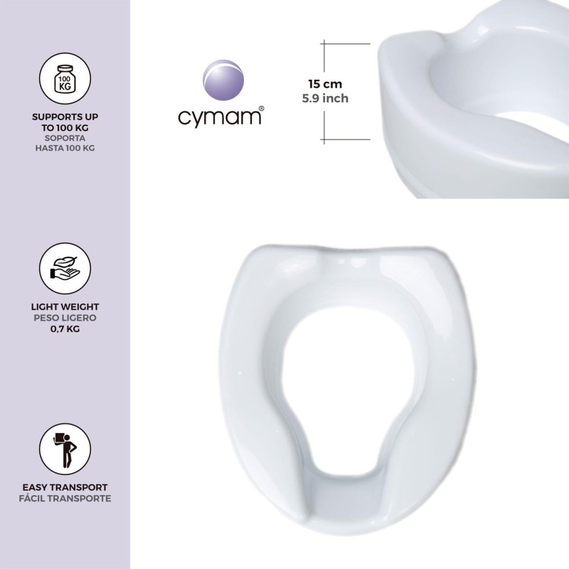 Europodexcymam- elevador de inodoro cymam 15 cm sin tapa