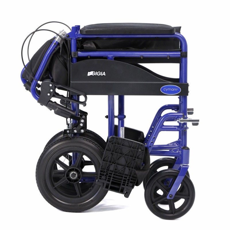 Europodexcymam-Silla de ruedas aluminio cymam de acompañante (rueda pequeña) 43 cm de asiento modelo GIGIA.