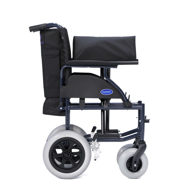 Europodexcymam-Silla de ruedas aluminio cymam de acompañante (rueda pequeña) 46 cm de asiento modelo LLANES.