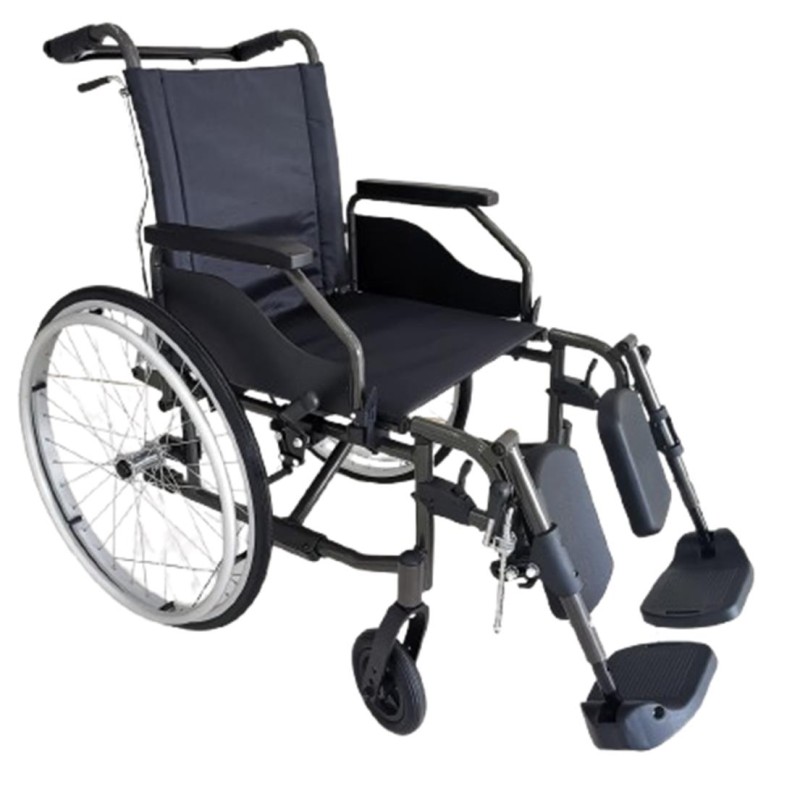 Europodexcymam-Silla de ruedas cymam de aluminio, autopropulsable y reclinable de asiento 43 cm modelo VETUSTA.