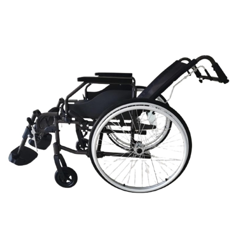 Europodexcymam-Silla de ruedas cymam de aluminio, autopropulsable y reclinable de asiento 43 cm modelo VETUSTA.