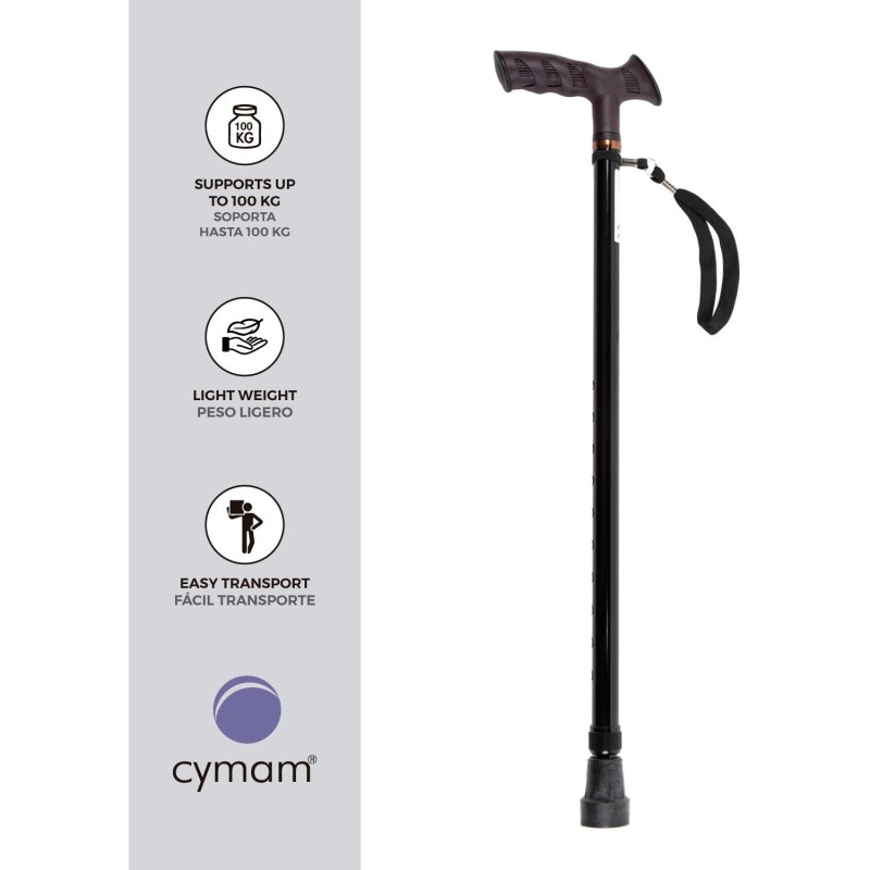 Europodexcymam- Muletilla extensible de aluminio en negro.