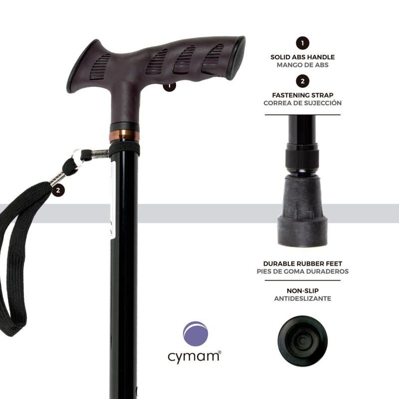 Europodexcymam- Muletilla extensible de aluminio en negro.