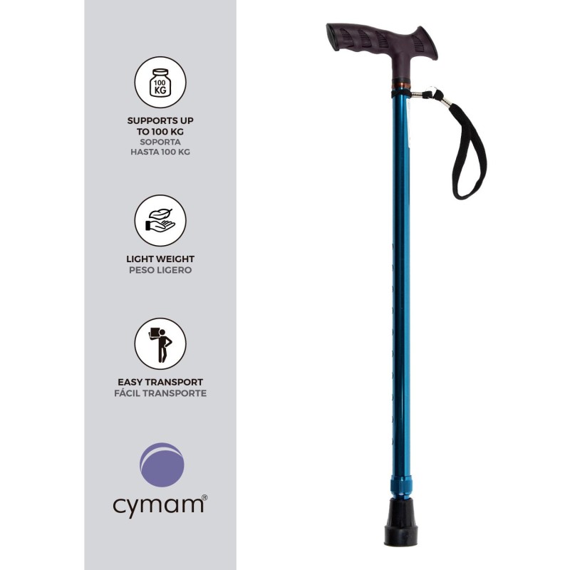 Europodexcymam- Muletilla extensible de aluminio en azul.