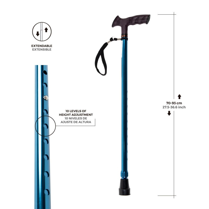 Europodexcymam- Muletilla extensible de aluminio en azul.