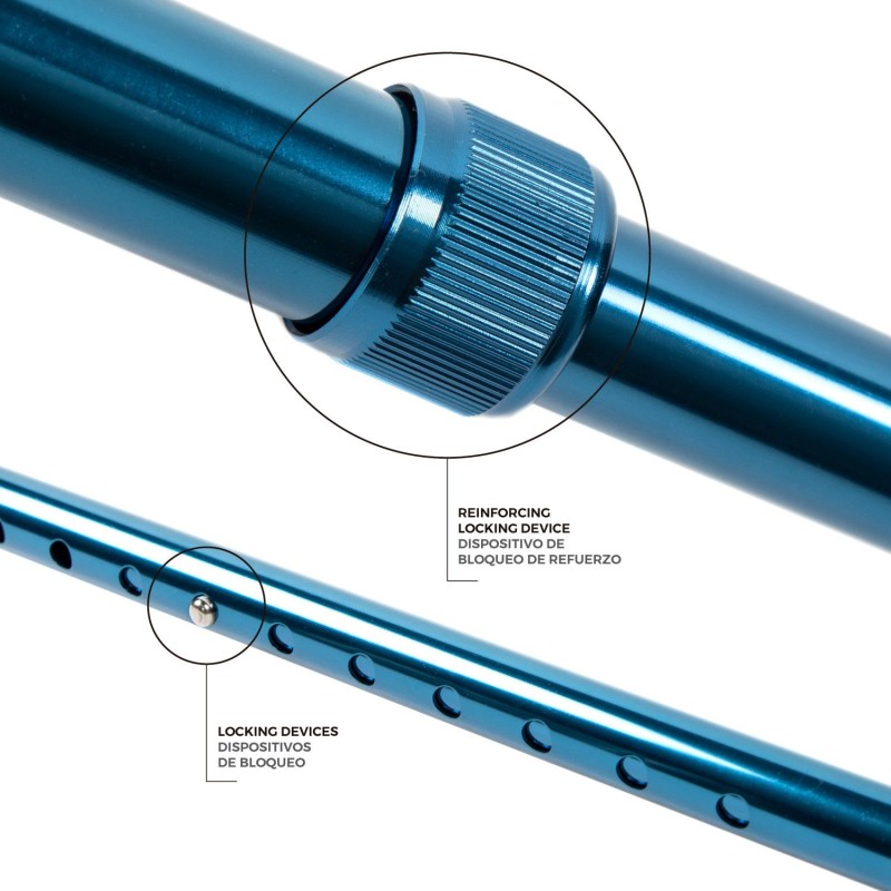 Europodexcymam- Muletilla extensible de aluminio en azul.