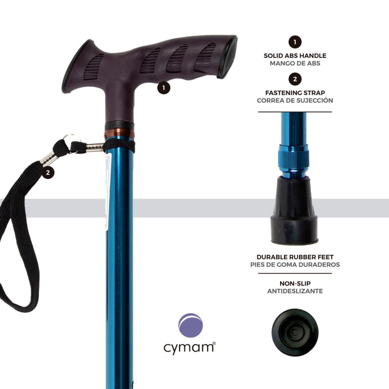 Europodexcymam- Muletilla extensible de aluminio en azul.