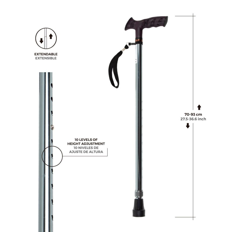 Europodexcymam- Muletilla extensible de aluminio en cobalto.