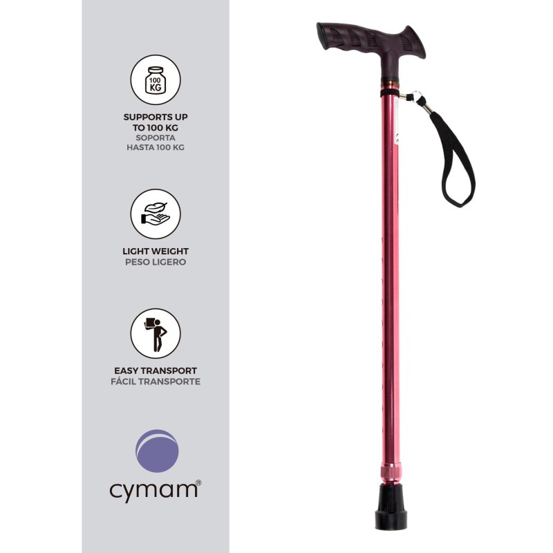 Europodexcymam- Muletilla extensible de aluminio en rojo.
