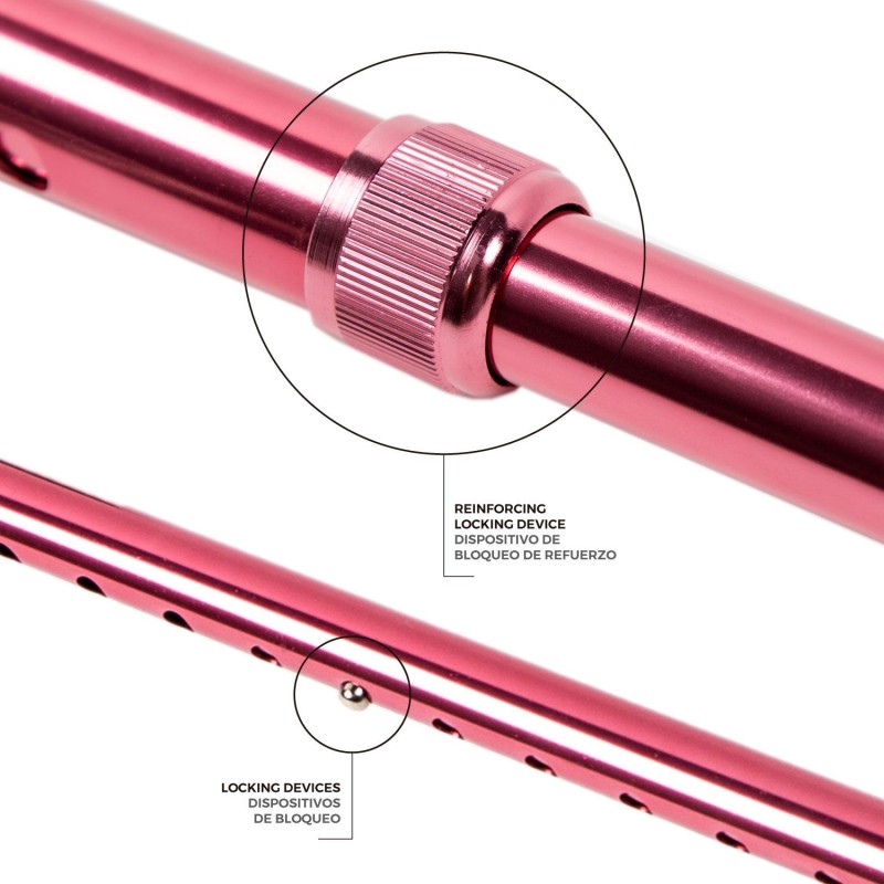 Europodexcymam- Muletilla extensible de aluminio en rojo.