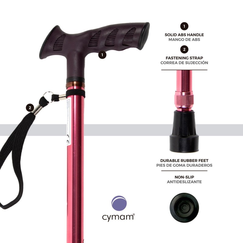 Europodexcymam- Muletilla extensible de aluminio en rojo.
