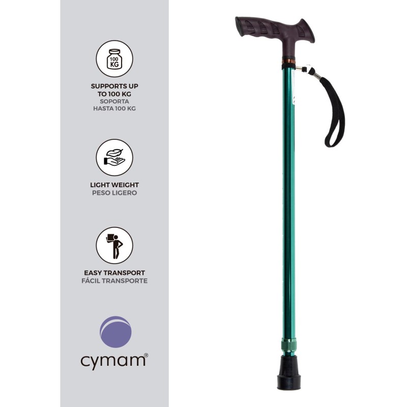 Europodexcymam- Muletilla extensible de aluminio en verde.