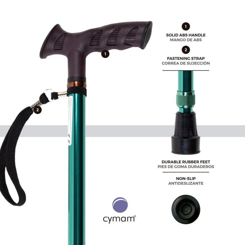 Europodexcymam- Muletilla extensible de aluminio en verde.