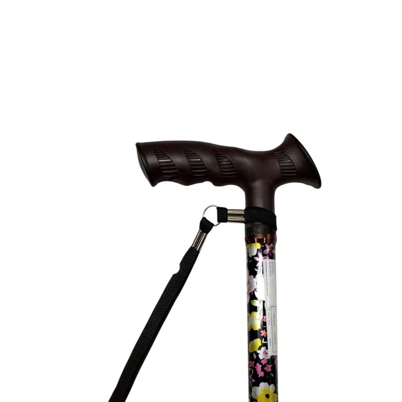 Europodexcymam- Muletilla extensible de aluminio estampada de flores.