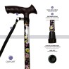 Europodexcymam- Muletilla extensible de aluminio estampada de flores.