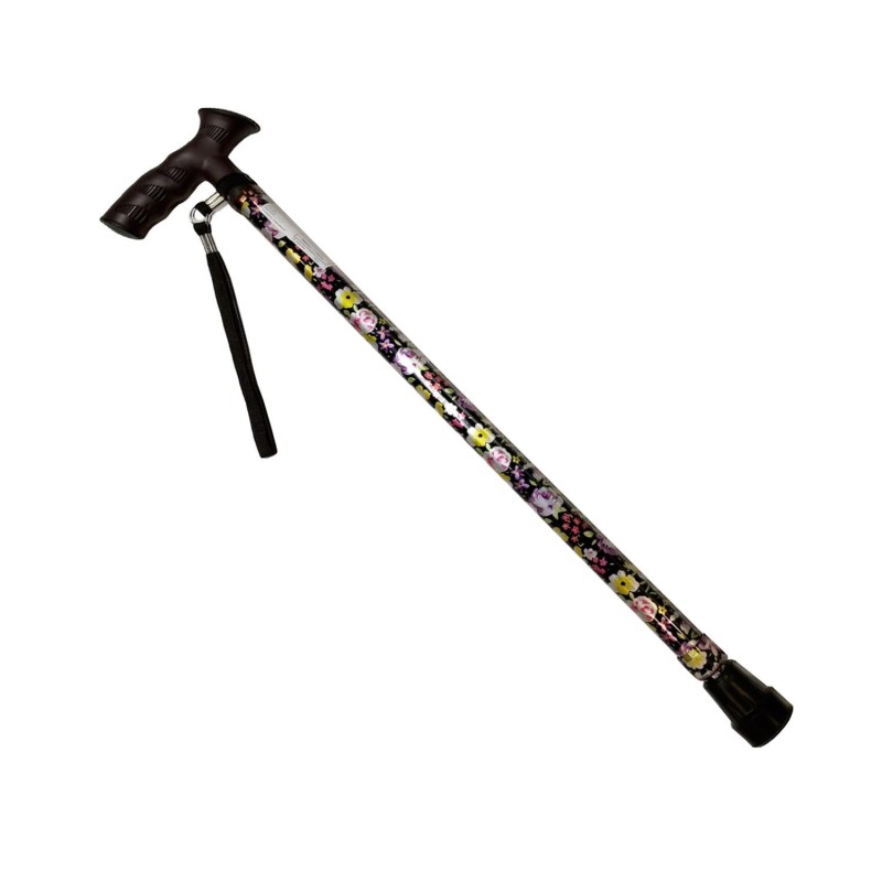 Europodexcymam- Muletilla extensible de aluminio estampada de flores.
