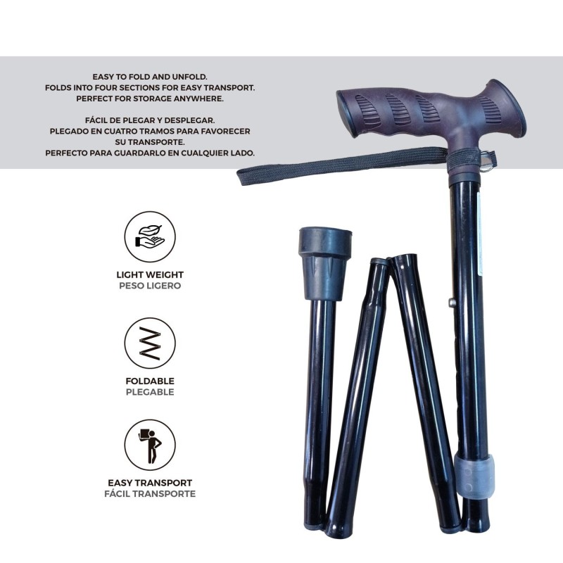 Europodexcymam- Muletilla plegable de aluminio en negra.