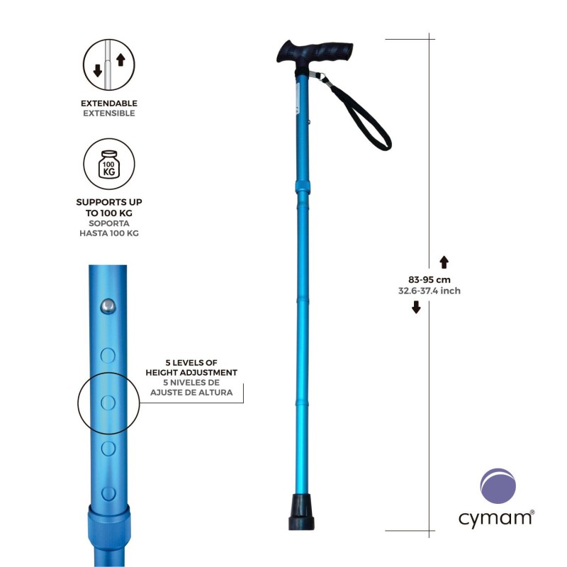 Europodexcymam- Muletilla plegable de aluminio en azul.