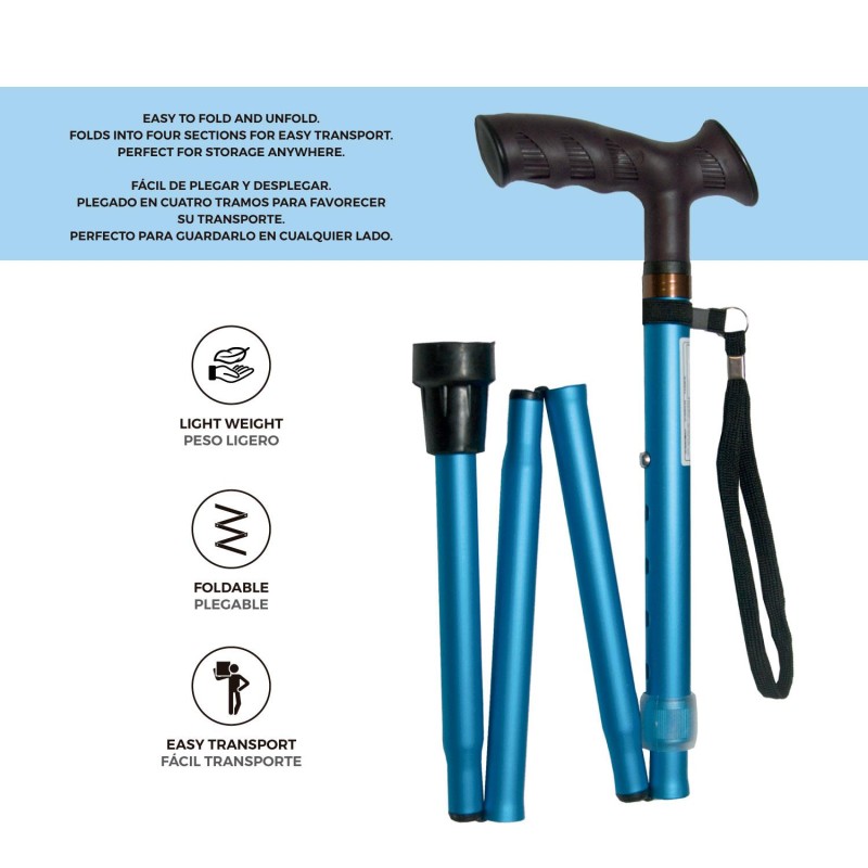 Europodexcymam- Muletilla plegable de aluminio en azul.
