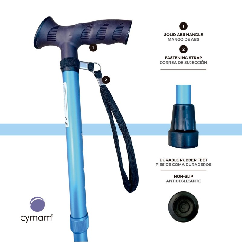 Europodexcymam- Muletilla plegable de aluminio en azul.