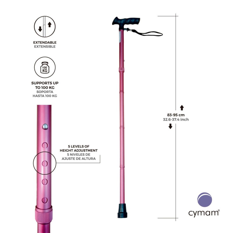 Europodexcymam- Muletilla plegable de aluminio en roja.