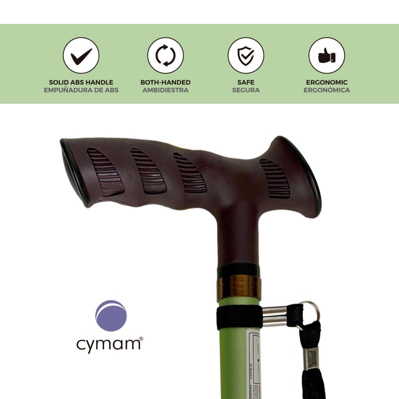 Europodexcymam- Muletilla plegable de aluminio en verde.