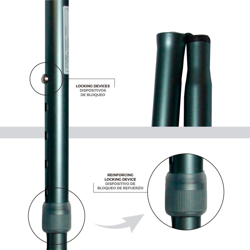 Europodexcymam- Muletilla plegable de aluminio en cobalto.