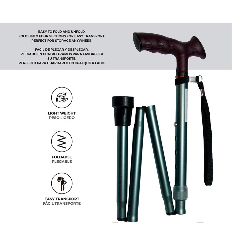 Europodexcymam- Muletilla plegable de aluminio en cobalto.