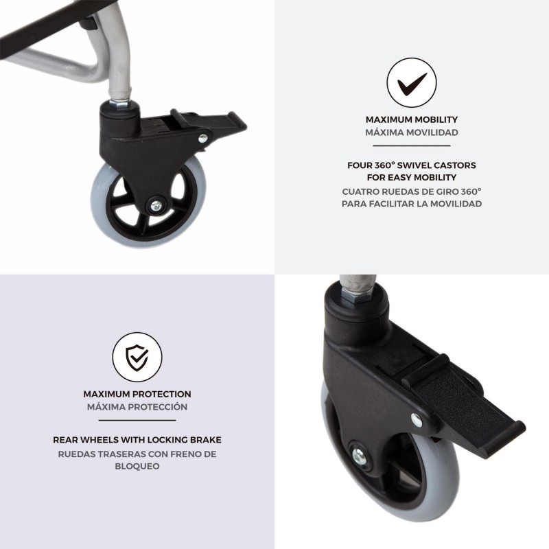 Europodexcymam-Silla cymam de ducha-WC plegable con ruedas modelo ERCINA