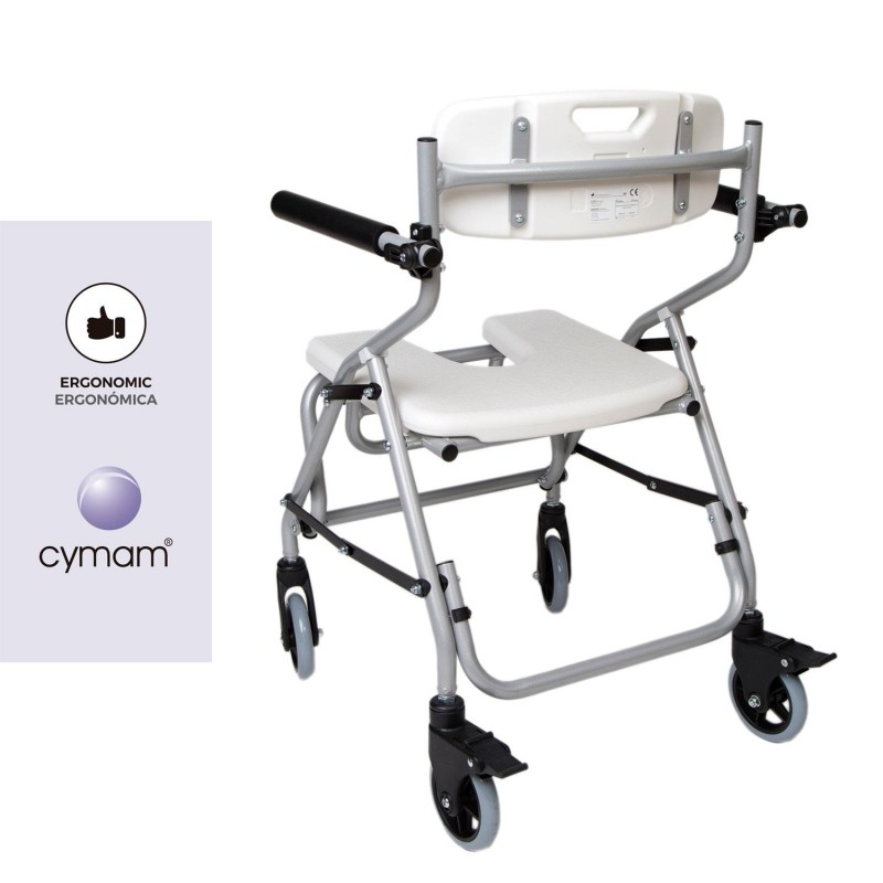 Europodexcymam-Silla cymam de ducha-WC plegable con ruedas modelo ERCINA