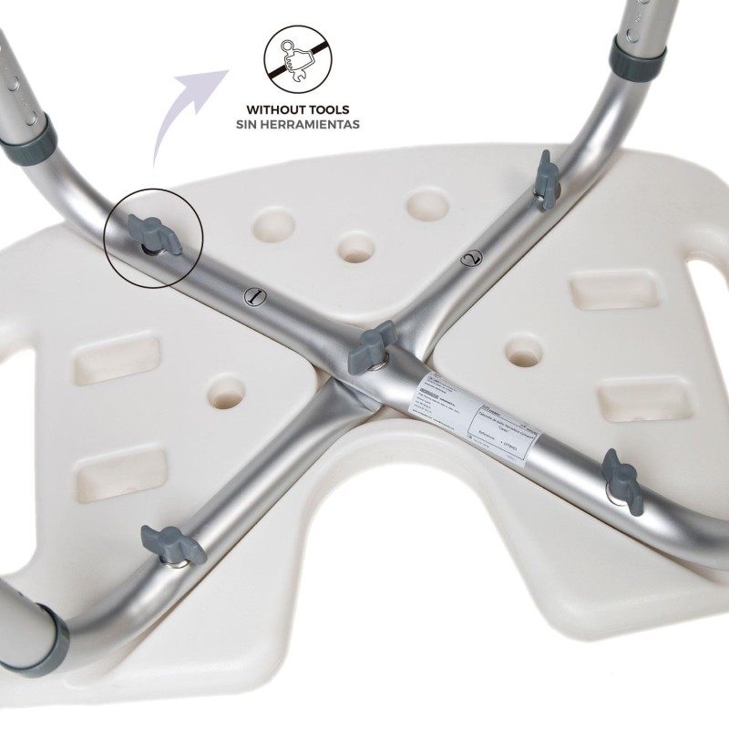 Europodexcymam- taburete cymam de baño con forma de herradura modelo CARES.