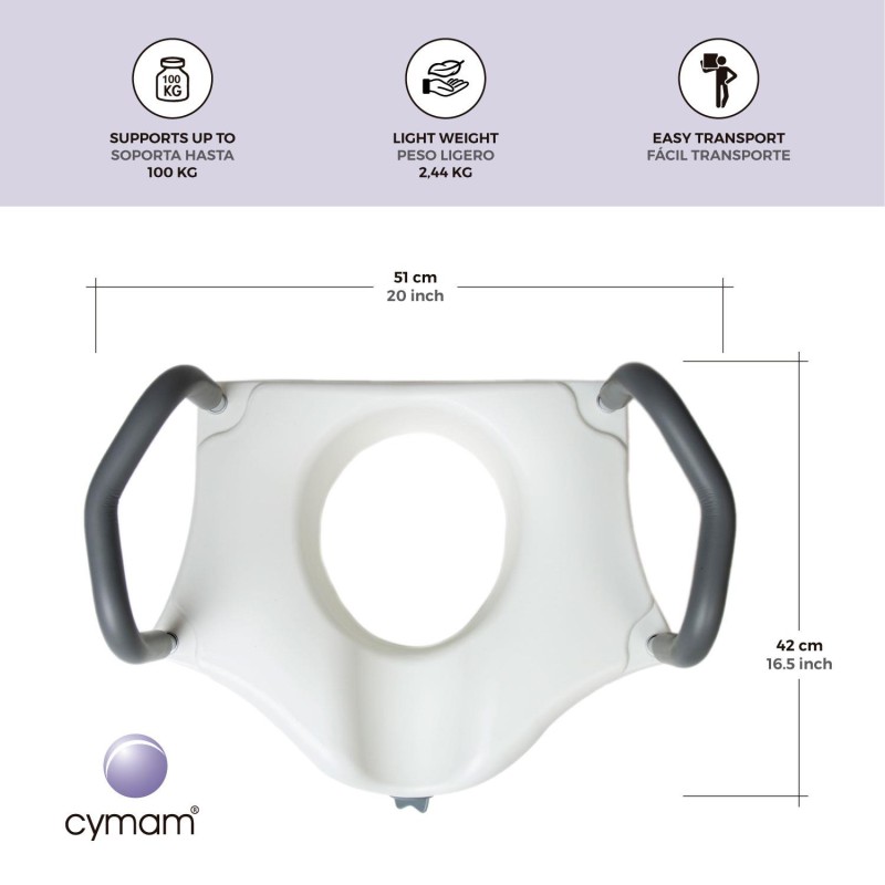 Europodexcymam- elevador de inodoro cymam 10 cm con brazos