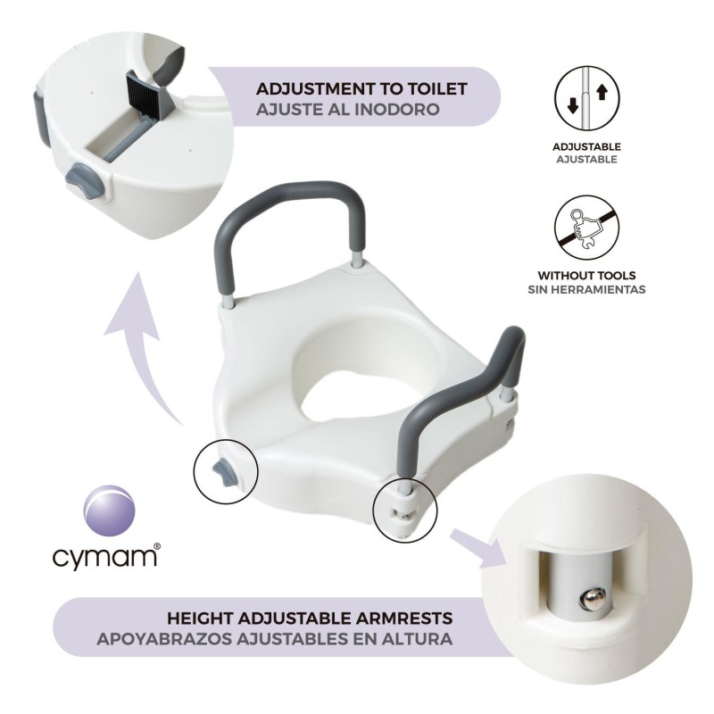 Europodexcymam- elevador de inodoro cymam 10 cm con brazos